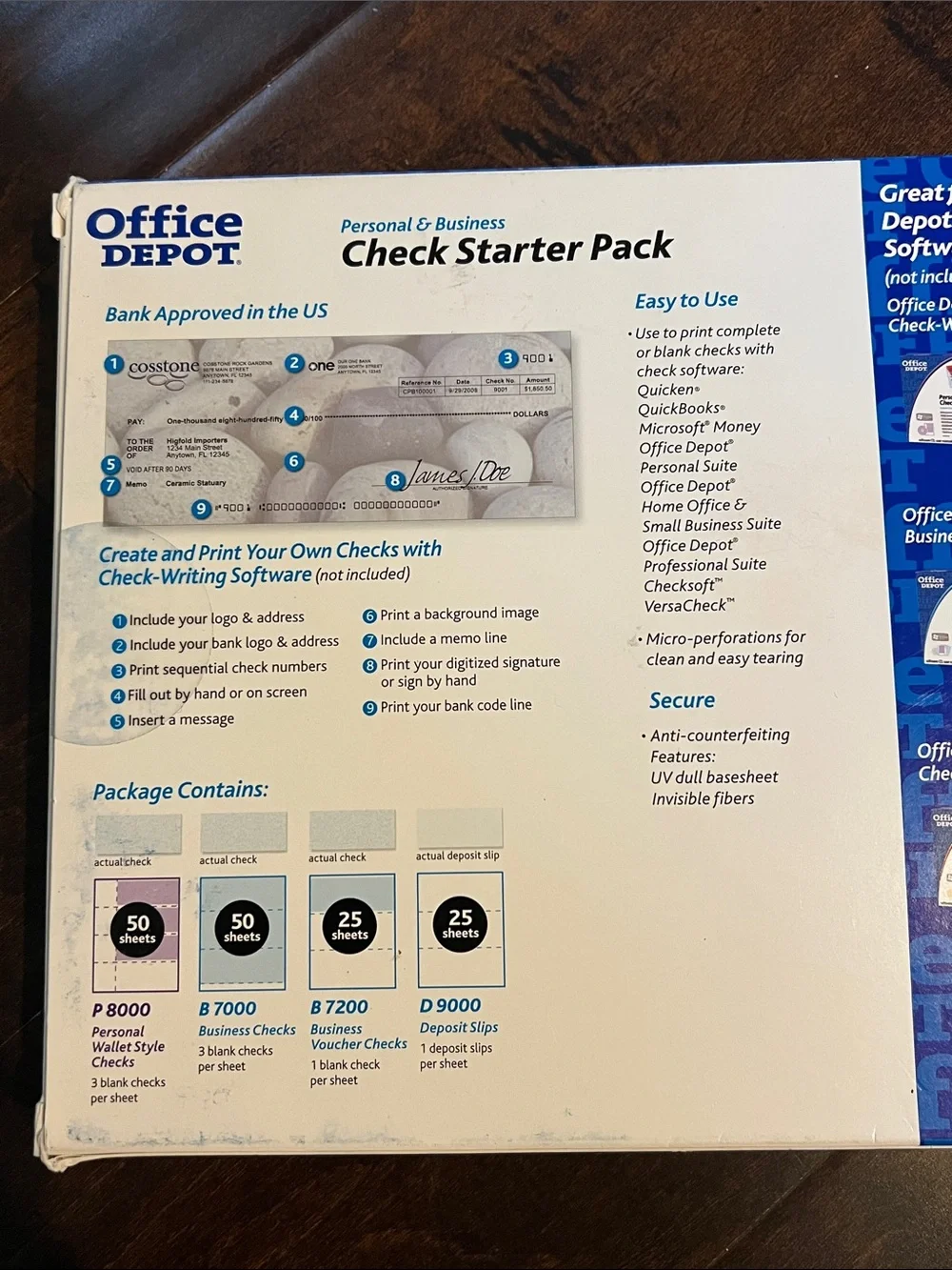 Office Depot White Check Starter Pack for Home Office
